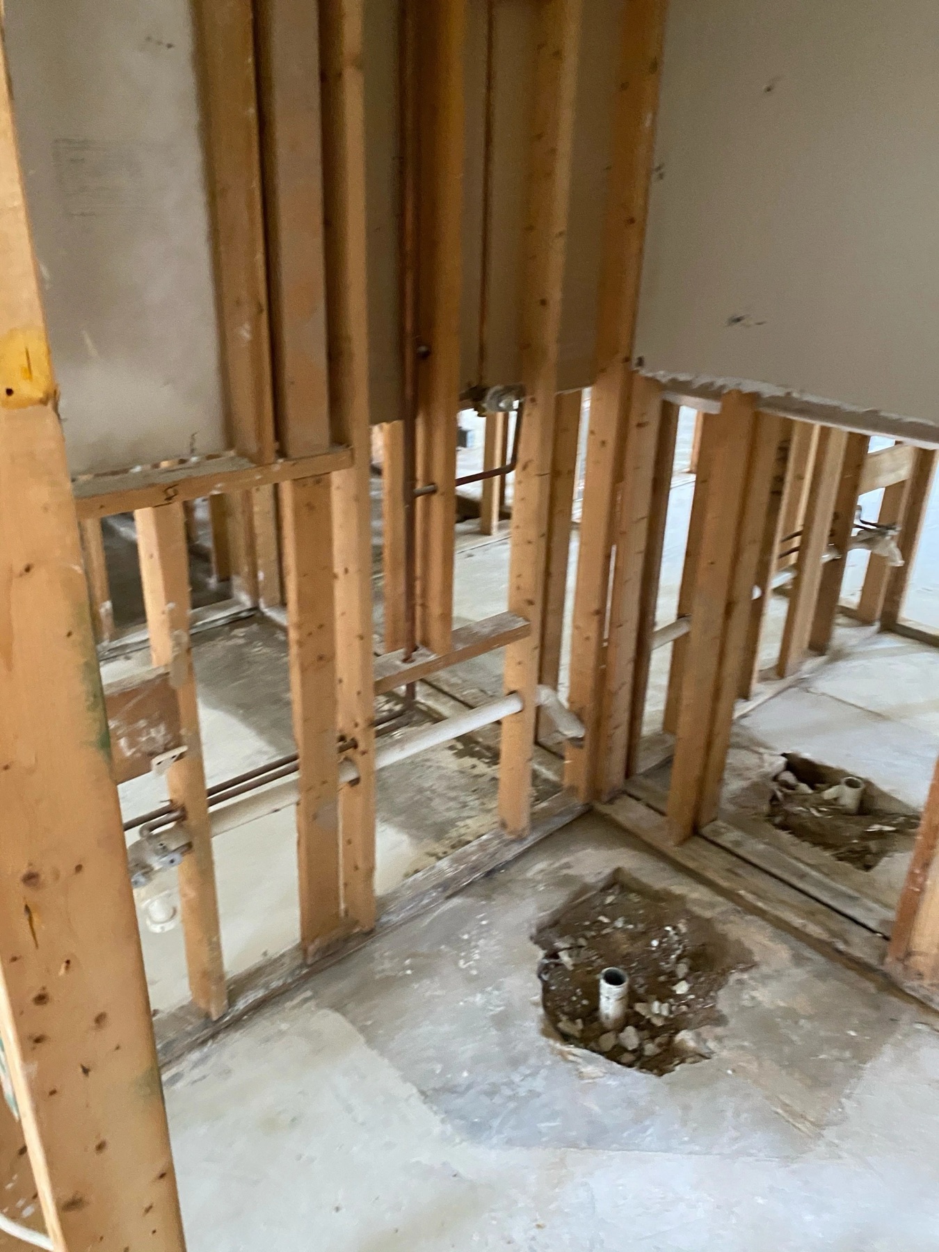 Rough carpentry framing self-performed by the ICS crew
