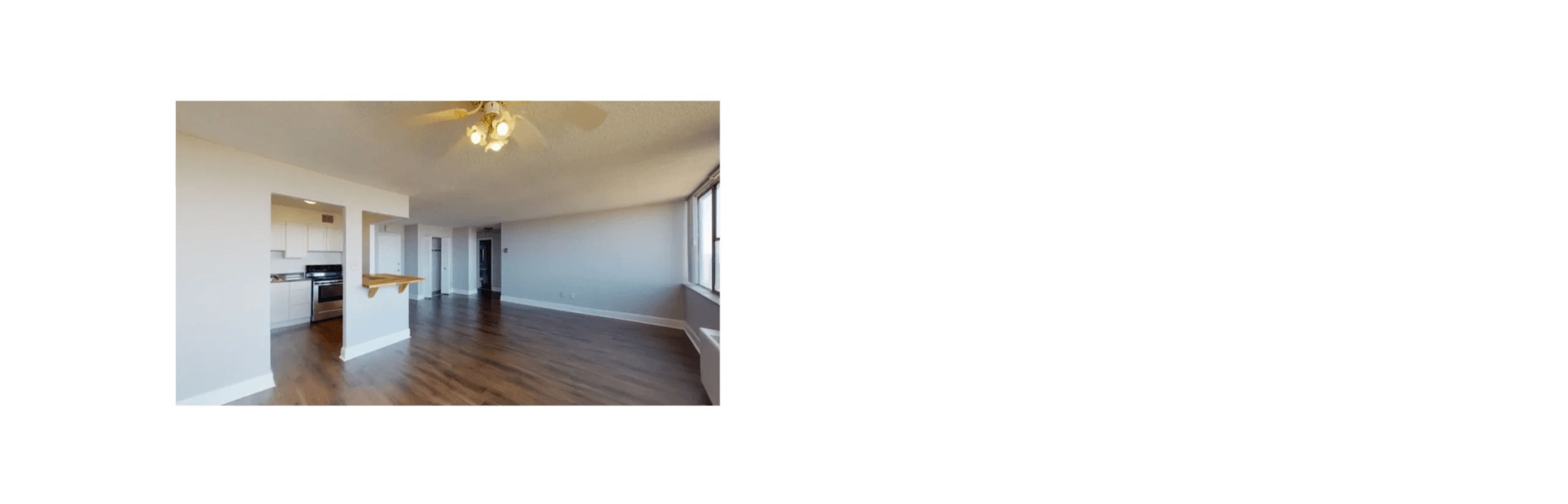 A renovated apartment unit interior at Lake Park Towers